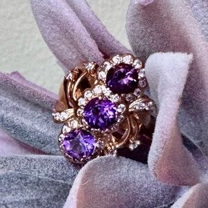 Rose Gold & Amethyst Cocktail Ring